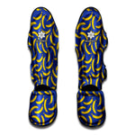 Blue And Yellow Banana Pattern Print Muay Thai Shin Guard