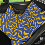 Blue And Yellow Banana Pattern Print Pet Car Back Seat Cover