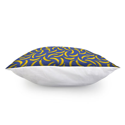 Blue And Yellow Banana Pattern Print Pillow Cover