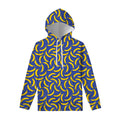 Blue And Yellow Banana Pattern Print Pullover Hoodie