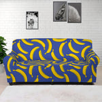Blue And Yellow Banana Pattern Print Sofa Cover