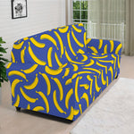 Blue And Yellow Banana Pattern Print Sofa Cover