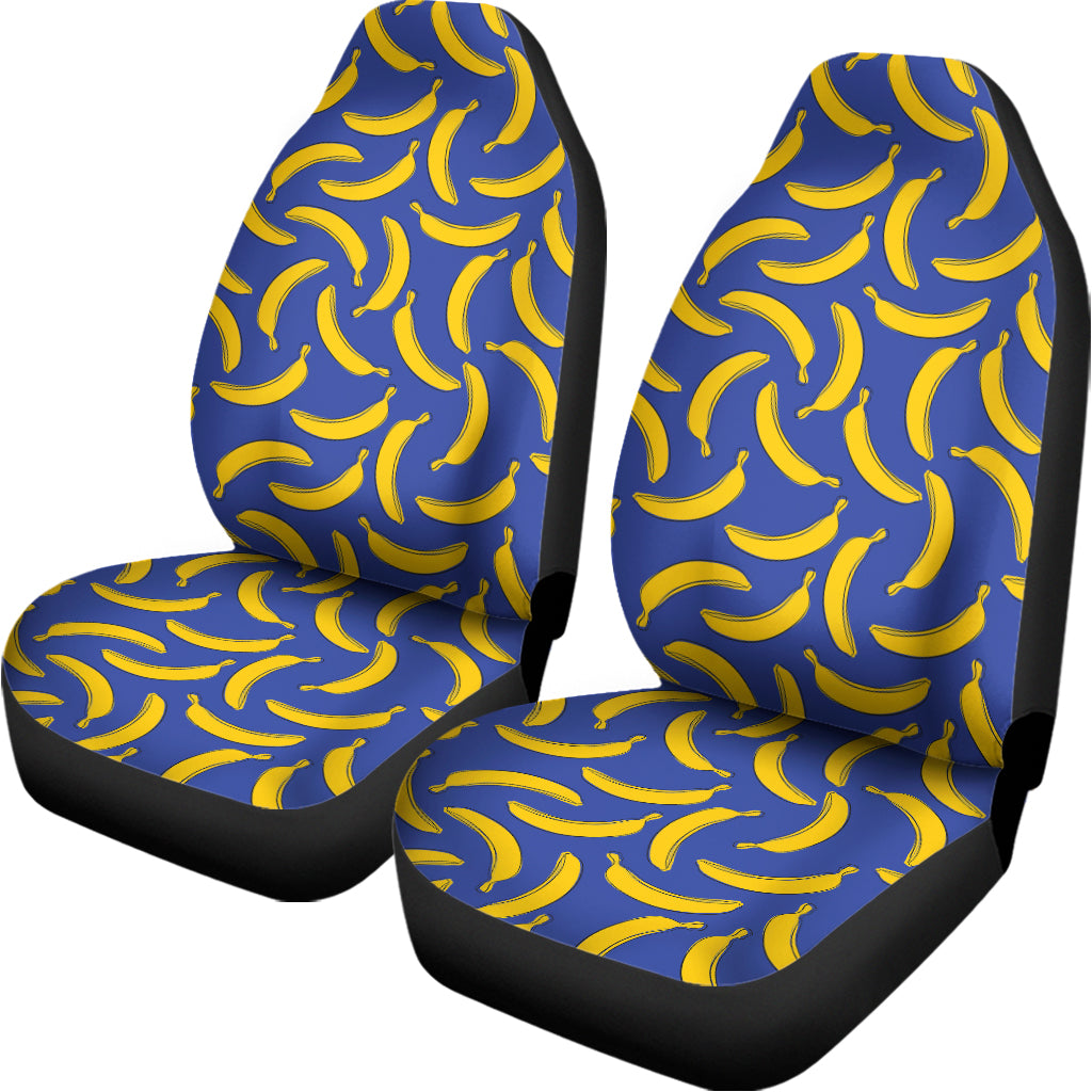 Blue And Yellow Banana Pattern Print Universal Fit Car Seat Covers