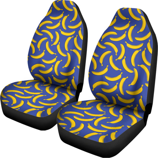 Blue And Yellow Banana Pattern Print Universal Fit Car Seat Covers