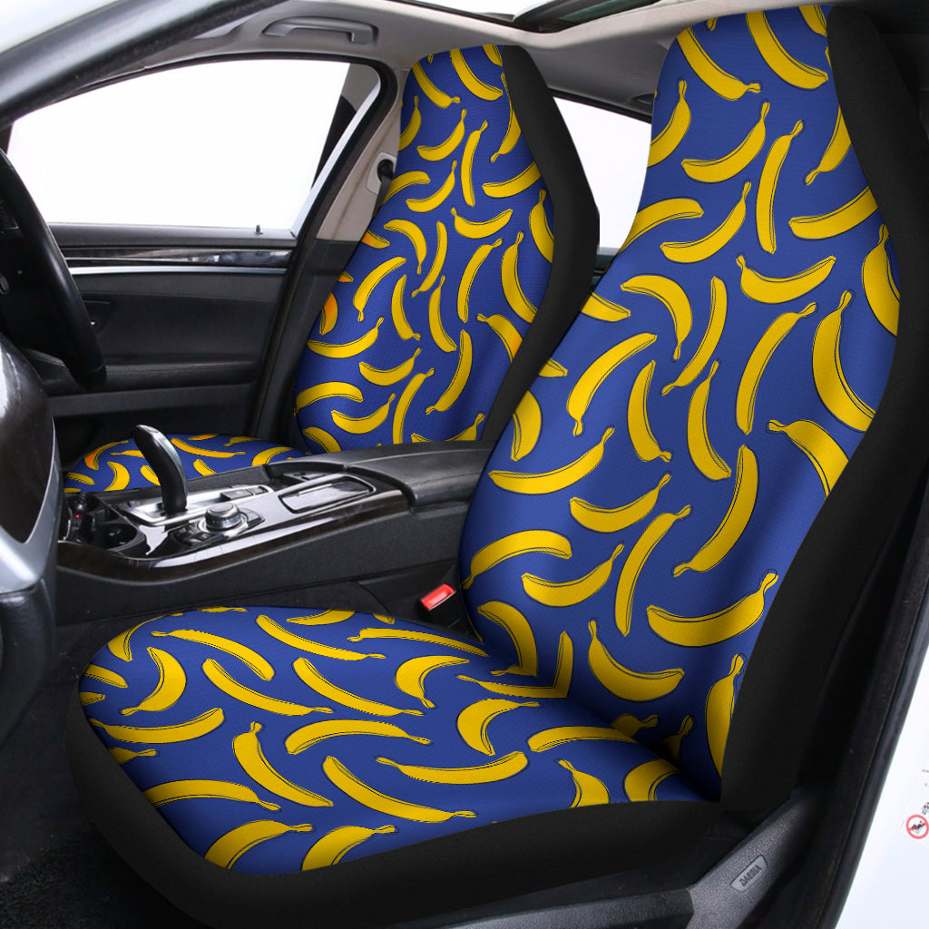 Blue And Yellow Banana Pattern Print Universal Fit Car Seat Covers