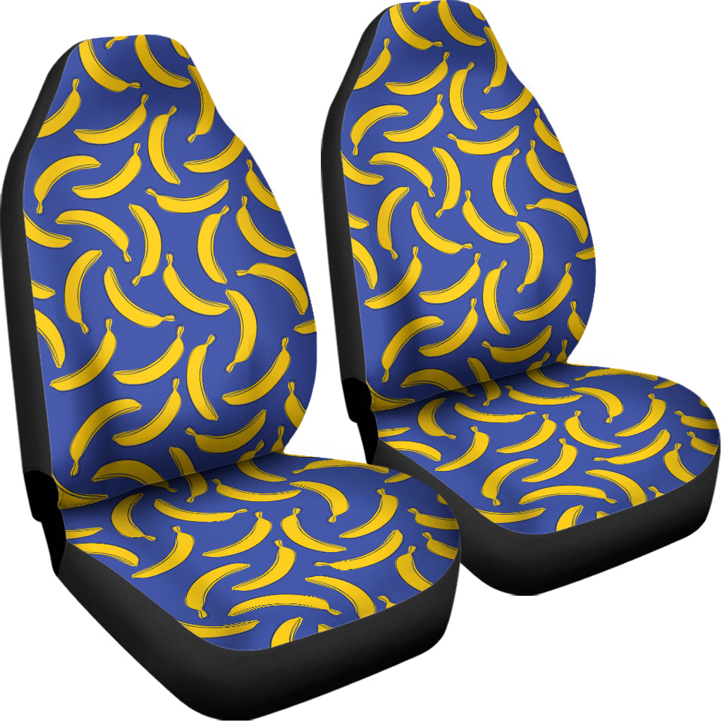 Blue And Yellow Banana Pattern Print Universal Fit Car Seat Covers