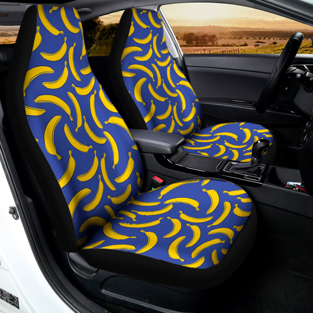 Blue And Yellow Banana Pattern Print Universal Fit Car Seat Covers
