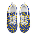 Blue And Yellow Banana Pattern Print White Sneakers