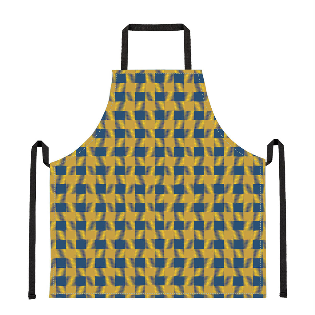 Blue And Yellow Buffalo Check Print Apron