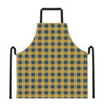 Blue And Yellow Buffalo Check Print Apron