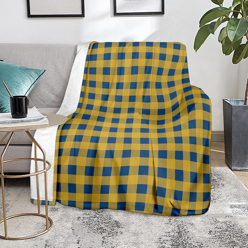 Blue And Yellow Buffalo Check Print Blanket