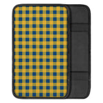 Blue And Yellow Buffalo Check Print Car Center Console Cover