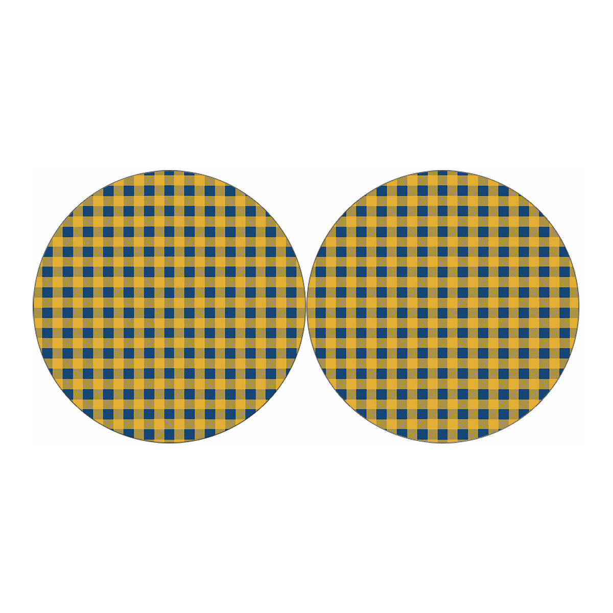 Blue And Yellow Buffalo Check Print Car Coasters