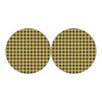 Blue And Yellow Buffalo Check Print Car Coasters