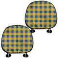 Blue And Yellow Buffalo Check Print Car Headrest Covers
