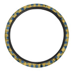 Blue And Yellow Buffalo Check Print Car Steering Wheel Cover