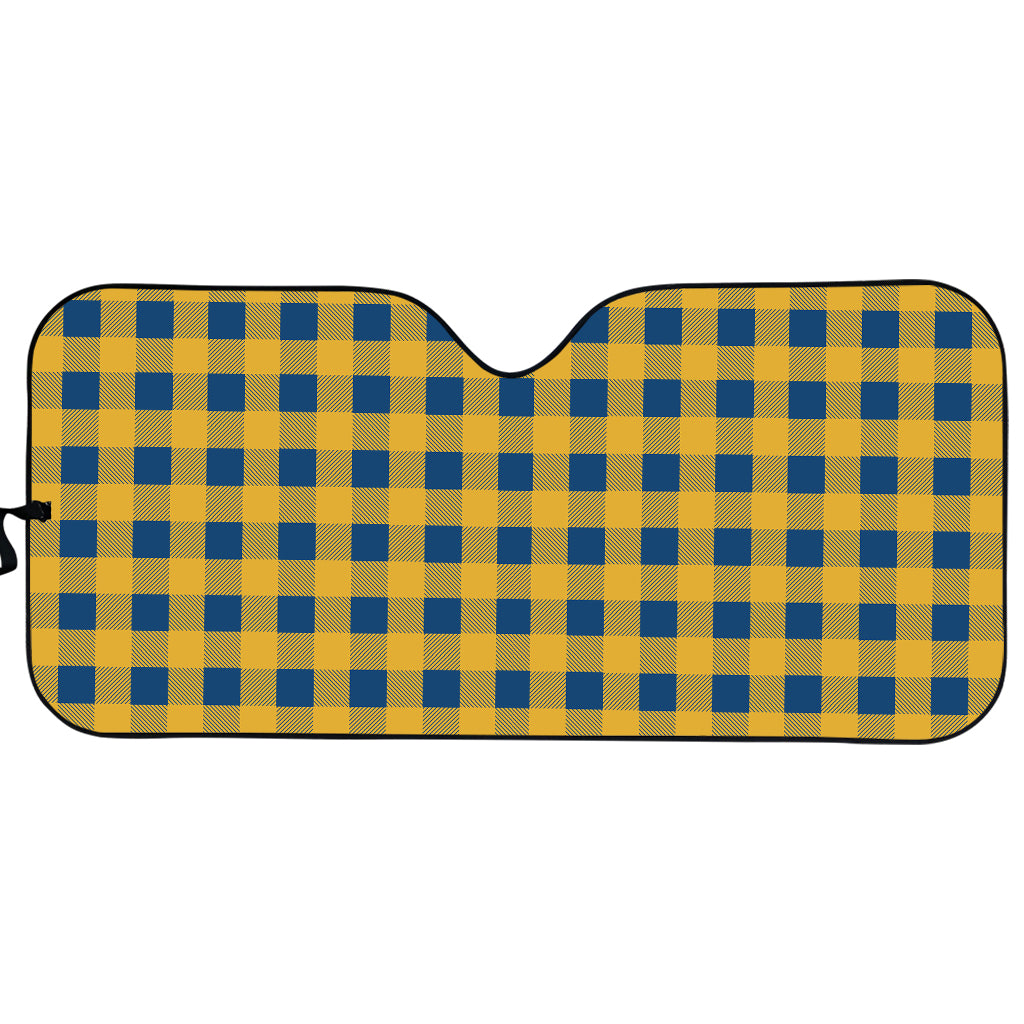 Blue And Yellow Buffalo Check Print Car Sun Shade