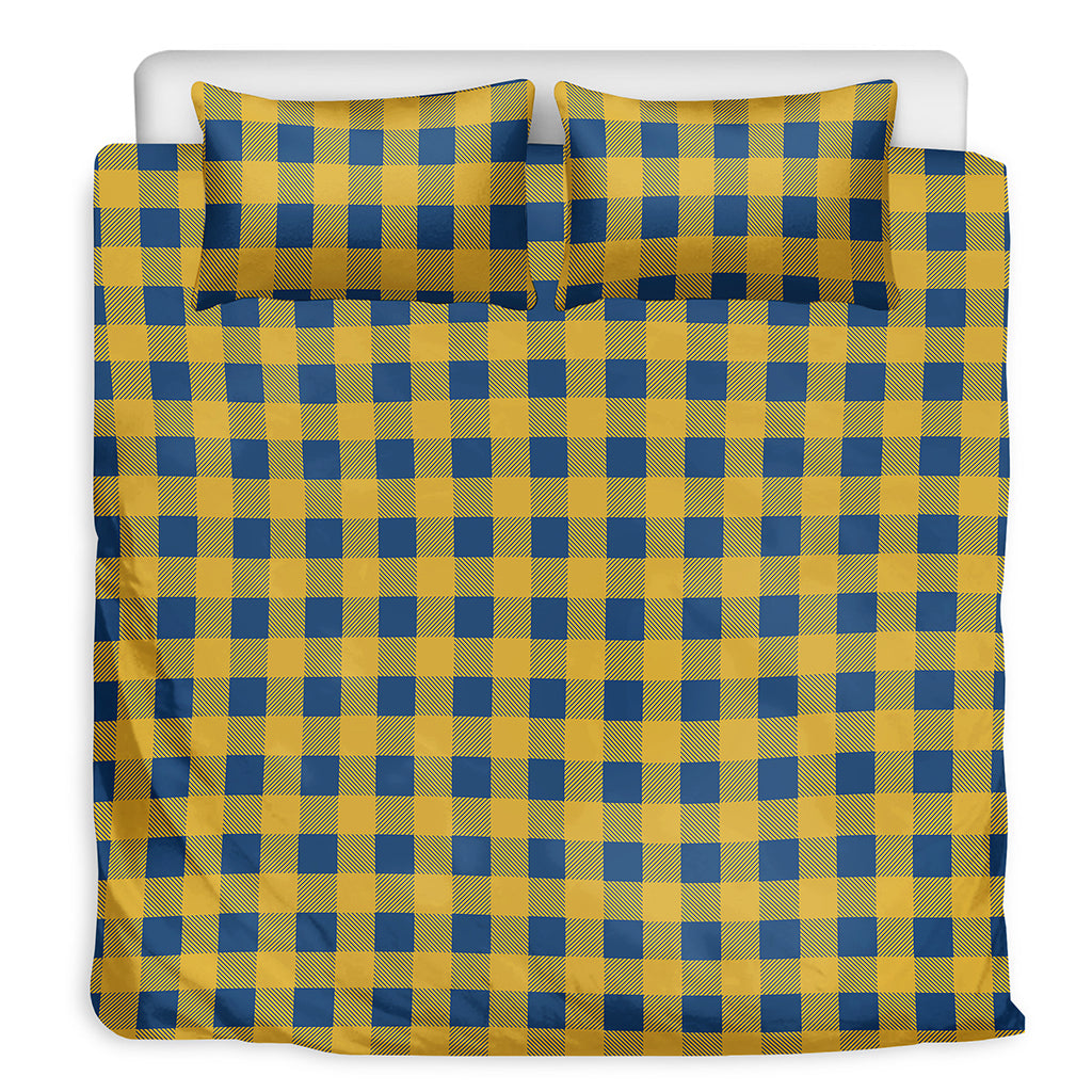 Blue And Yellow Buffalo Check Print Duvet Cover Bedding Set