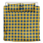 Blue And Yellow Buffalo Check Print Duvet Cover Bedding Set