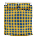 Blue And Yellow Buffalo Check Print Duvet Cover Bedding Set