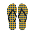 Blue And Yellow Buffalo Check Print Flip Flops