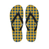 Blue And Yellow Buffalo Check Print Flip Flops