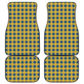 Blue And Yellow Buffalo Check Print Front and Back Car Floor Mats