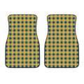 Blue And Yellow Buffalo Check Print Front Car Floor Mats