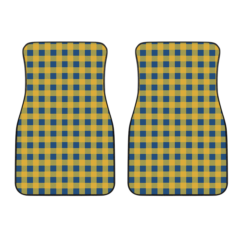Blue And Yellow Buffalo Check Print Front Car Floor Mats