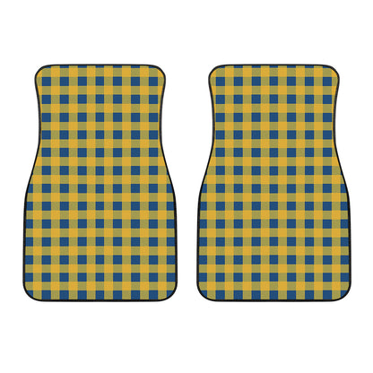 Blue And Yellow Buffalo Check Print Front Car Floor Mats