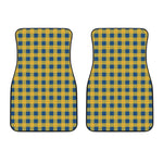 Blue And Yellow Buffalo Check Print Front Car Floor Mats