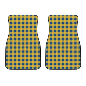 Blue And Yellow Buffalo Check Print Front Car Floor Mats