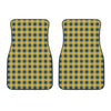 Blue And Yellow Buffalo Check Print Front Car Floor Mats