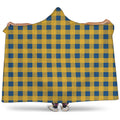 Blue And Yellow Buffalo Check Print Hooded Blanket