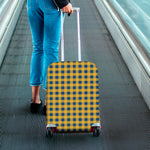 Blue And Yellow Buffalo Check Print Luggage Cover