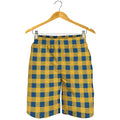 Blue And Yellow Buffalo Check Print Men's Shorts