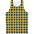 Blue And Yellow Buffalo Check Print Men's Tank Top