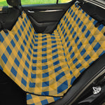 Blue And Yellow Buffalo Check Print Pet Car Back Seat Cover