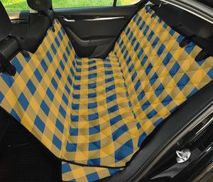 Blue And Yellow Buffalo Check Print Pet Car Back Seat Cover