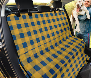 Blue And Yellow Buffalo Check Print Pet Car Back Seat Cover