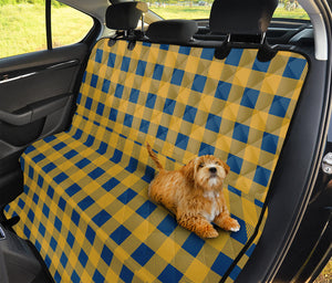 Blue And Yellow Buffalo Check Print Pet Car Back Seat Cover