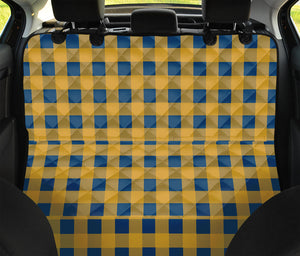 Blue And Yellow Buffalo Check Print Pet Car Back Seat Cover