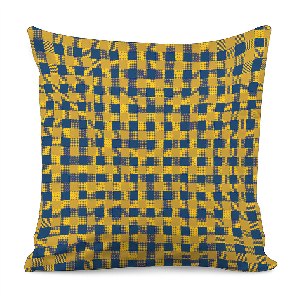 Blue And Yellow Buffalo Check Print Pillow Cover