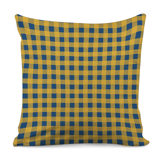 Blue And Yellow Buffalo Check Print Pillow Cover