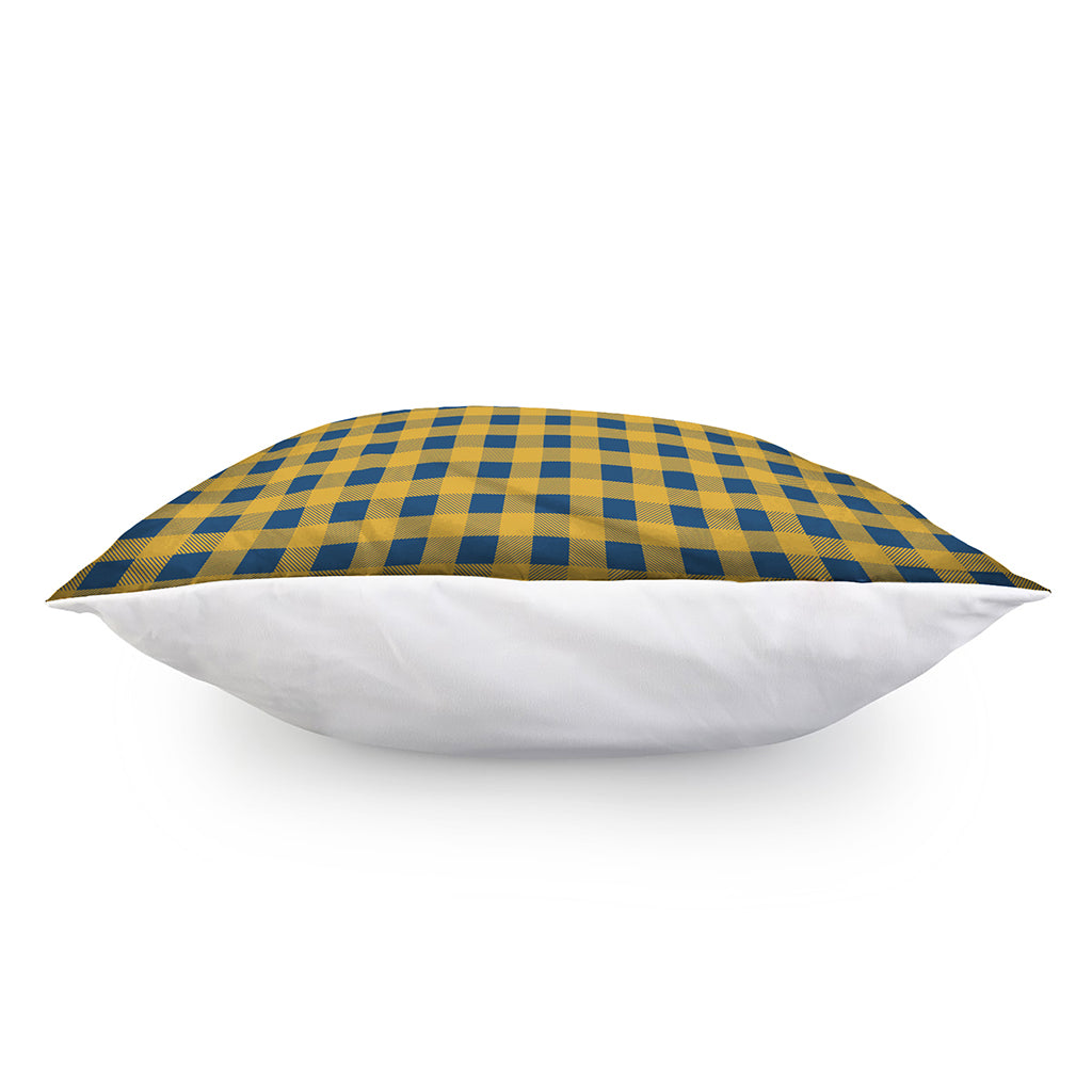 Blue And Yellow Buffalo Check Print Pillow Cover