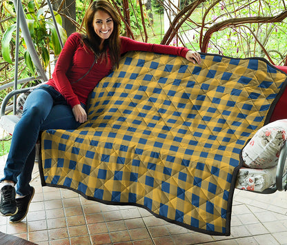 Blue And Yellow Buffalo Check Print Quilt