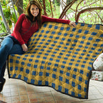 Blue And Yellow Buffalo Check Print Quilt
