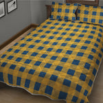 Blue And Yellow Buffalo Check Print Quilt Bed Set