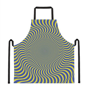 Blue And Yellow Illusory Motion Print Apron