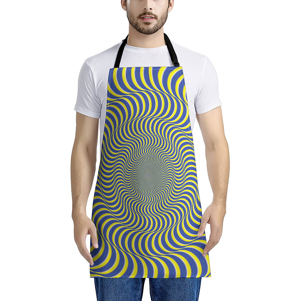 Blue And Yellow Illusory Motion Print Apron